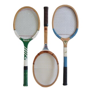 Vintage Designer Decorative Tennis Racquets - Set of Three For Sale