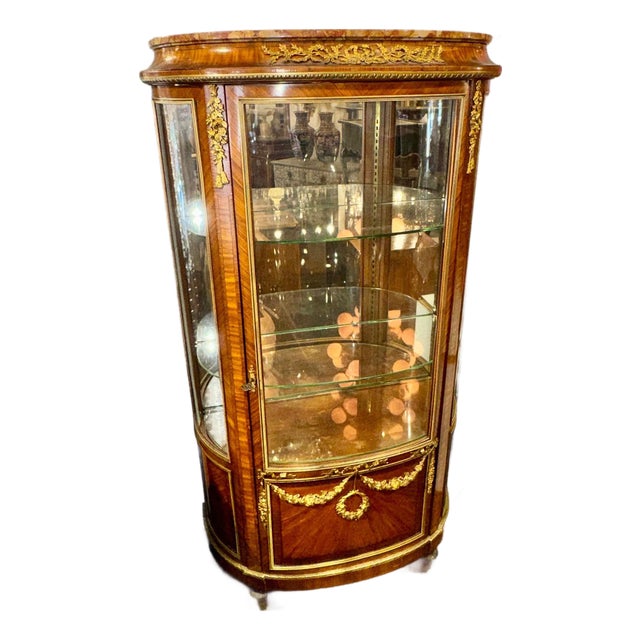 19th C. French Louis XVI Linke Manner Vitrine For Sale