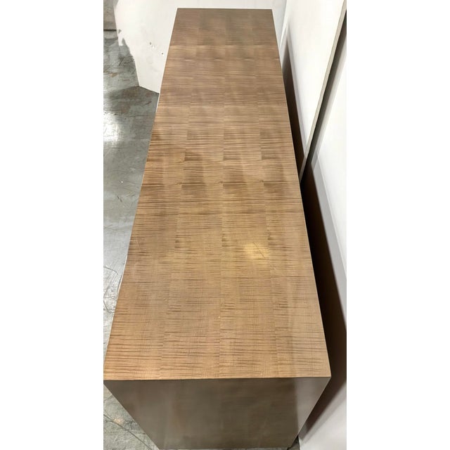 Modern Beige Lacquer Six Drawer Chloe Dresser as Is For Sale In Atlanta - Image 6 of 8