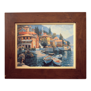 "Lake Como Landing" Signed by Howard Behrens Textured Reproduction