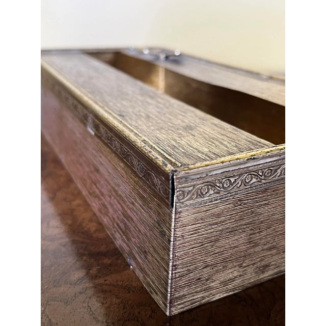 1950s Brass Italianate Tissue Box Cover With Butterflies For Sale - Image 4 of 11
