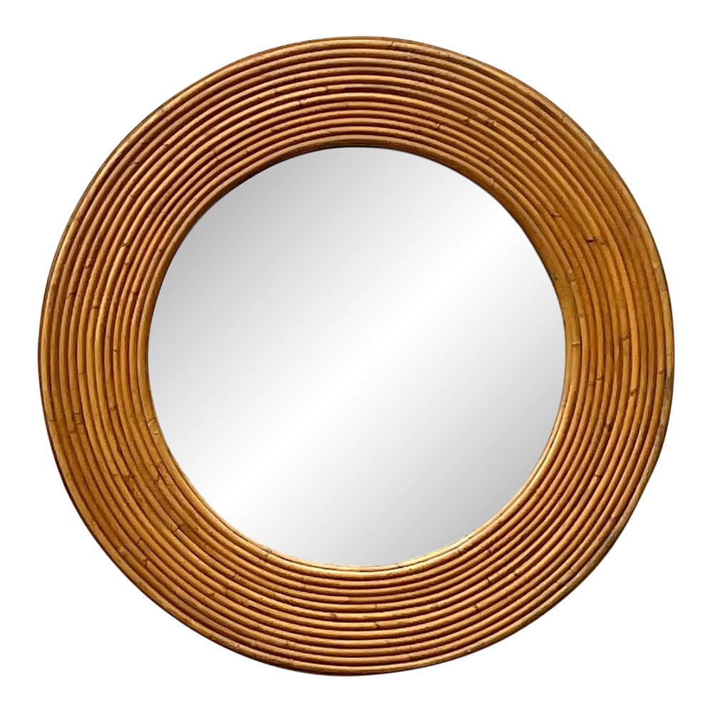 Vintage Coastal Pencil Reed Wall Mirror Chairish