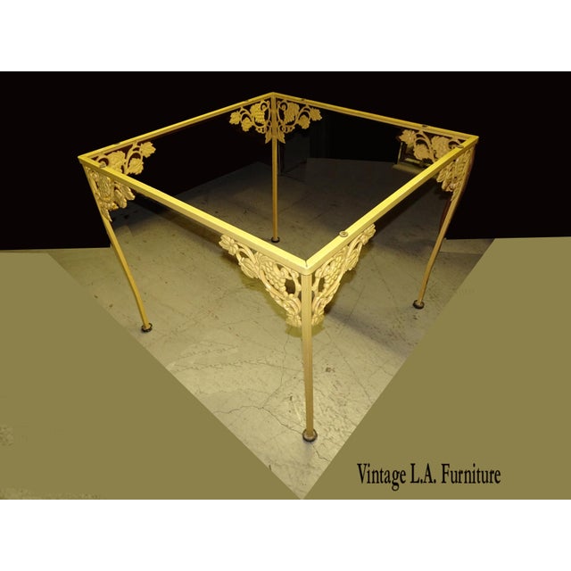 Vintage French Country Yellow Iron Ornate Garden Side Table No Glass Chairish