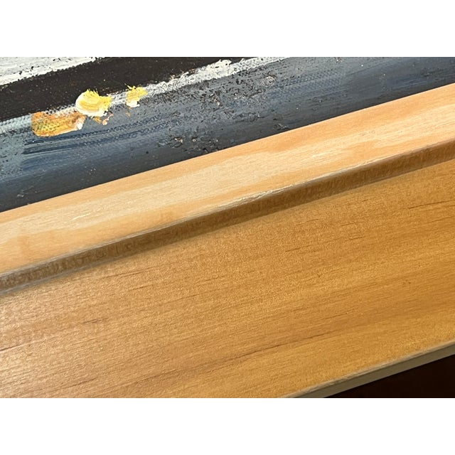 Paris Storefronts Original Oil Painting, Vintage Wood Frame For Sale - Image 12 of 16