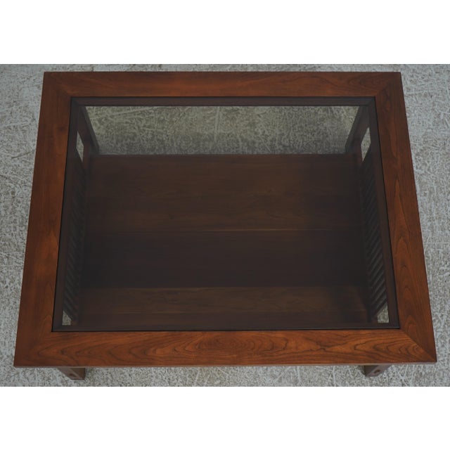 Mission Stickley Mission Cherry Glass Top Coffee Table For Sale - Image 3 of 13
