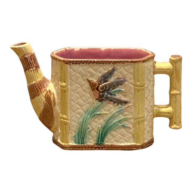 Antique Majolica Tea Pot For Sale