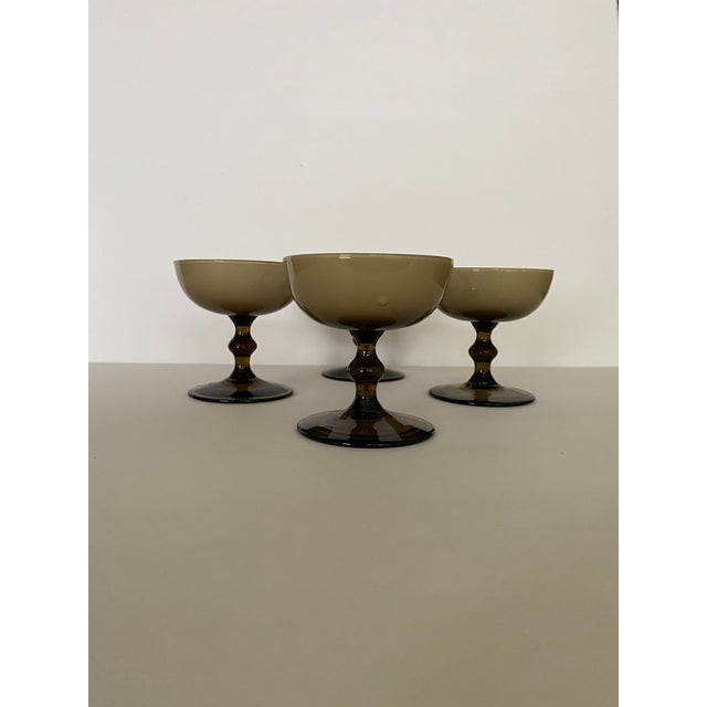 Glass Vintage Carlo Moretti Glass Champagne Coupes-Set of 4 For Sale - Image 7 of 10