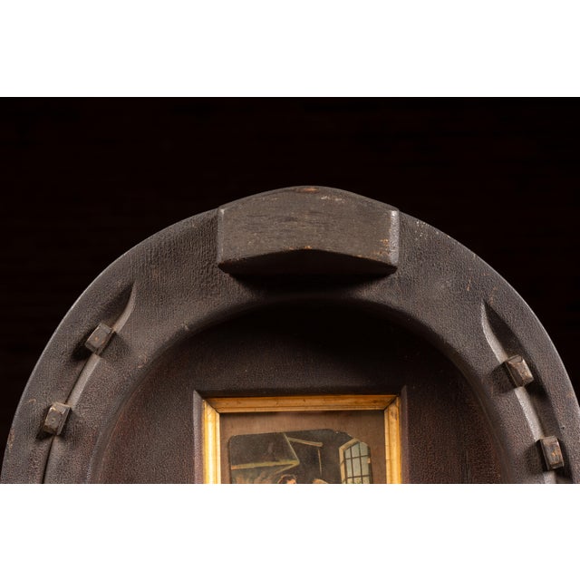 Mid 20th Century Mid 20th Century Folk Art Horseshoe Blacksmith Romance Wall Art For Sale - Image 5 of 7