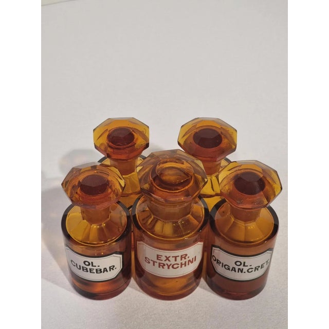 Antique German Apothecary Pharmacy Jars, Set of 5 For Sale - Image 3 of 9