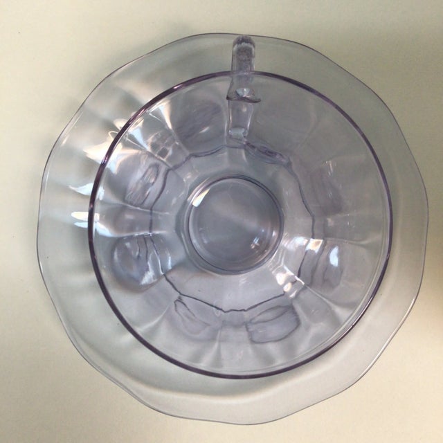 Lafayette Wisteria Glass Cups and Saucers by Fostoria - Set of 9 For Sale In Sacramento - Image 6 of 11