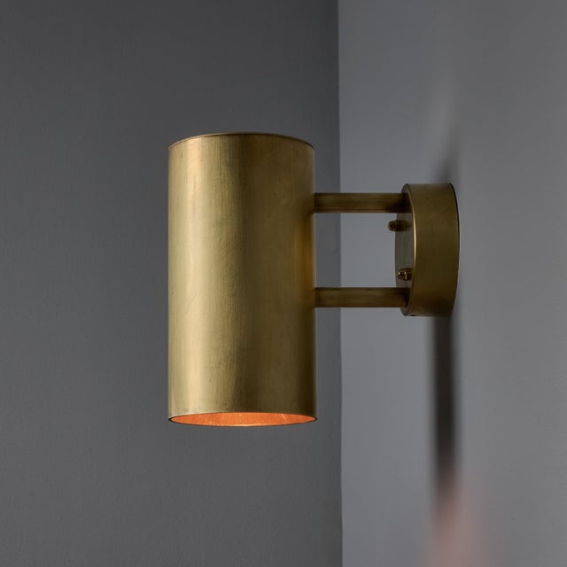 Mid-Century Modern Hans-Agne Jakobsson C 627/110 'Rulle' Raw Brass Outdoor Sconce For Sale - Image 3 of 17