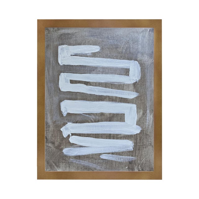 Contemporary Minimalist White Abstract Painting Set of 4 – Framed Neutral Acrylic by Tatiana Duperault For Sale - Image 3 of 8