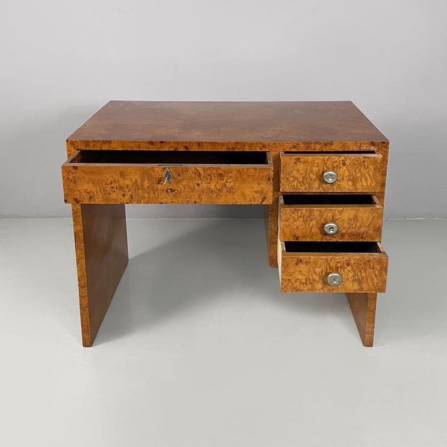 Italian Art Desk in Wood and Steel, 1930s For Sale - Image 3 of 17