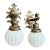 Mid 20th Century Cast Brass and Ribbed Milk Glass Wall Sconces For Sale