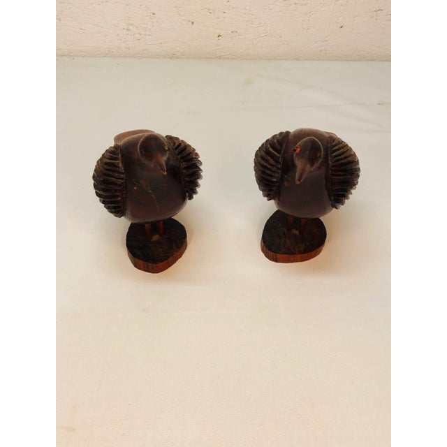 Hand Carved Wooden Bird Figures - a Pair For Sale - Image 6 of 11