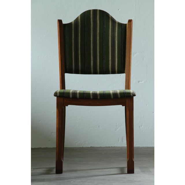 Vintage Baroque Slim Oak Dining Chairs with Upholstered Backs, 1960s, Set of 4 For Sale - Image 16 of 18
