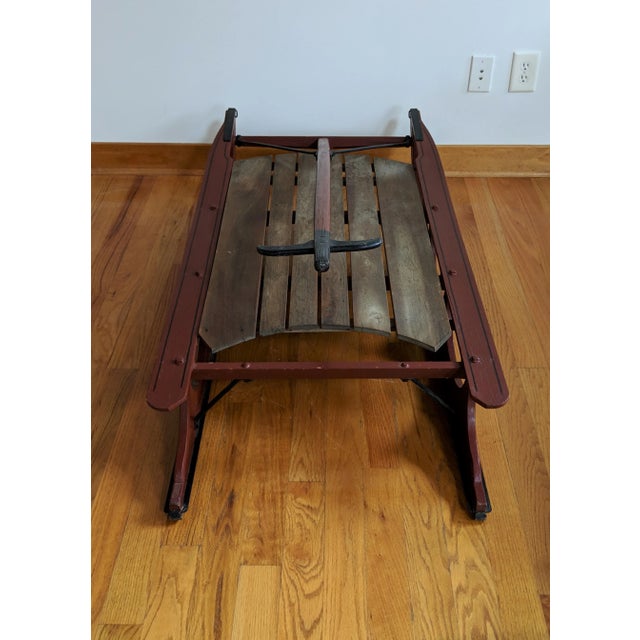 Vintage Americana Large Wood Sled For Sale - Image 9 of 11