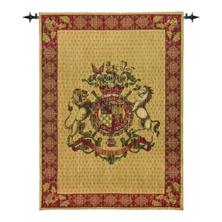 Armorial Coat of Arms Loom Woven Tapestry - 135 X 93 Cm (4'5" X 3'1") - Requires Rod Size 2 For Sale