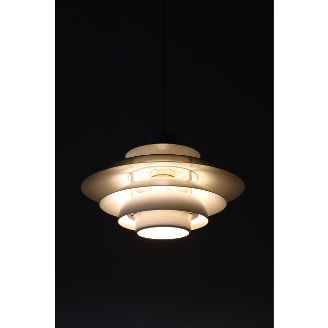 Danish Verona Multilayer Pendant Lamp by Kurt Wiborg for Jeka, 1970s For Sale - Image 10 of 13
