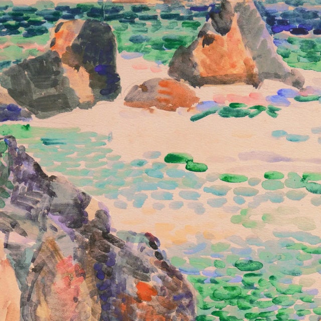 1930s 'California Coast' by William Gaw, Museum of Modern Art, Art Institute Chicago, California School of Fine Art, Los Angeles County Museum of Art For Sale - Image 5 of 10