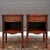 A pair of vintage White Fine Furniture Traditional Federal mahogany nightstands, each having one dovetailed drawer with a...