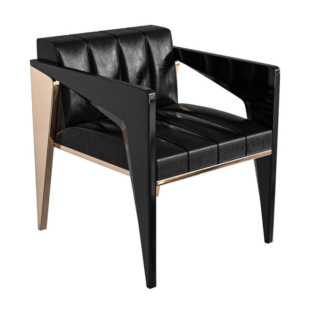 "Arcadia" Chair With Stainless Steel and Bronze, Handcrafted For Sale - Image 4 of 8