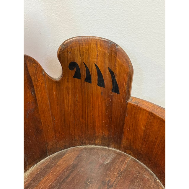 Antique Chinese Carved Wood Crane Basket | Southern China Folk Art Laundry Basket | Rustic Farmhouse Storage For Sale In San Francisco - Image 6 of 11