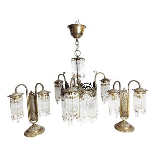 Art Nouveau Hanging Lamps, 1950s, Set of 3 For Sale