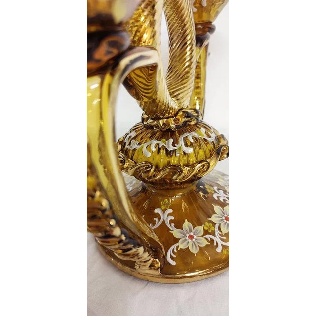 Hand-Painted Crystal Candleholder, Italy, 1940s For Sale - Image 6 of 13