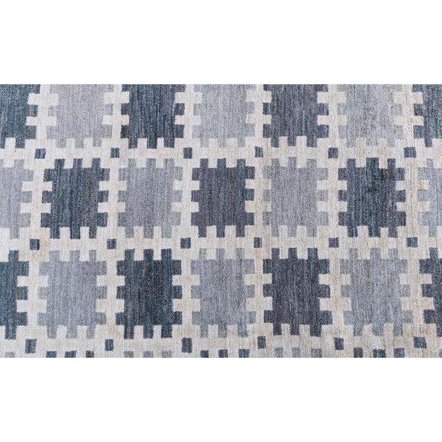 Early 21st Century "Gray Checkerboard" Contemporary Scandinavian Slate Rug by Doris Leslie Blau For Sale - Image 5 of 7