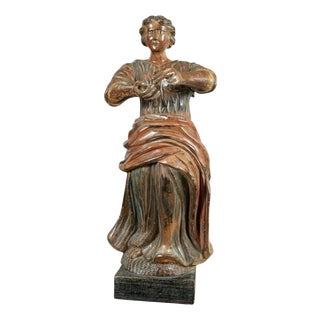 Italian School, Female Saint Figure, 18th Century, Wood For Sale