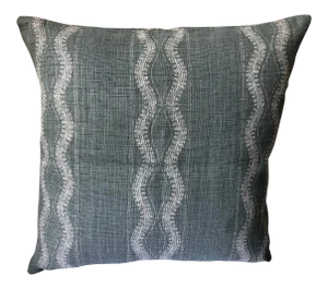 Custom Pillow Cover in Peter Dunham "Zanzibar Stripe" in Ocean