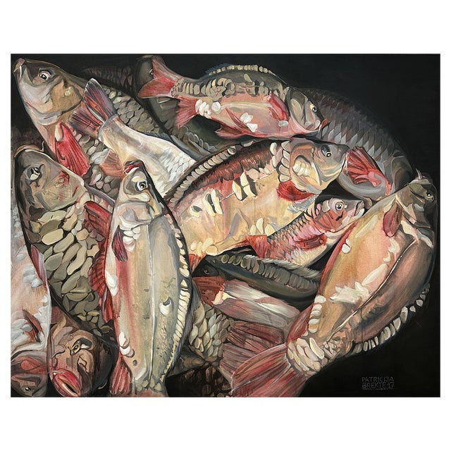 Patricija Brekte, Carps, Acrylic on Canvas, 2017 For Sale
