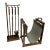 Pottery Barn Industrial Fireplace Tool Set & Canvas Log Carrier With Iron Stands For Sale