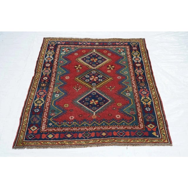 Antique Kurdish Rug 3'3'' x 4'1'' For Sale - Image 10 of 11