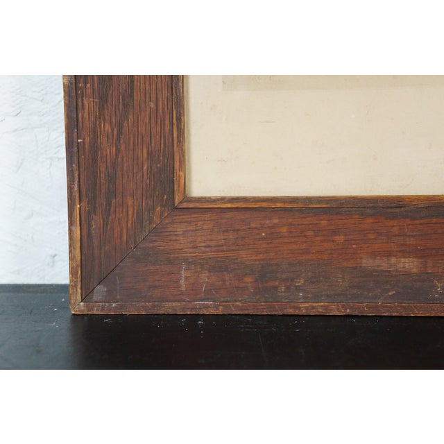 Late 19th Century Antique Ernest C Rost by the Roadside Landscape Etching Oak Frame 26" For Sale - Image 9 of 10
