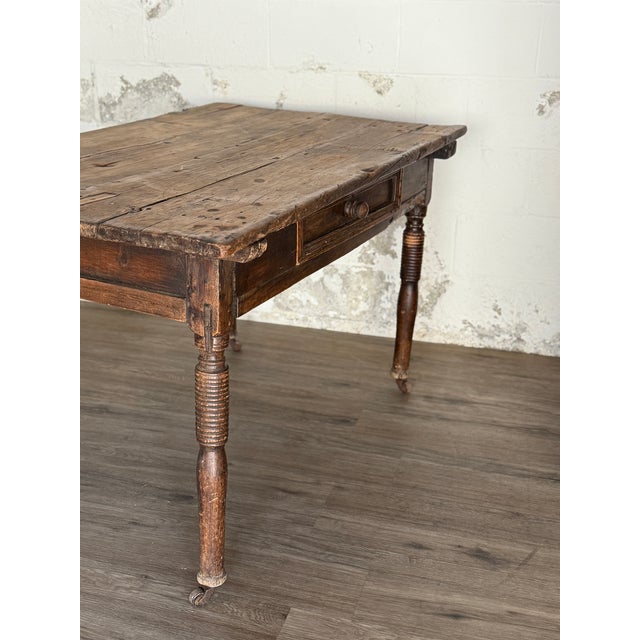 Brown Antique Primitive Table/Desk For Sale - Image 8 of 10