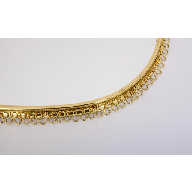 Mid-Century Brass Loop Wall Mirror with Hook by Josef Frank for Svenskt Tenn, 1960s For Sale - Image 6 of 9