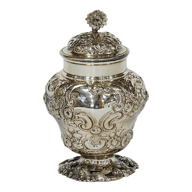 English Sterling Tea Caddy by George Smith, Circa 1783 For Sale
