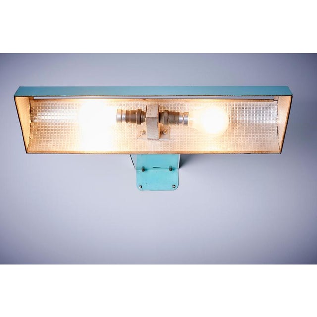 Turquoise Architectural French Wall Lamp, 1950s For Sale - Image 8 of 10