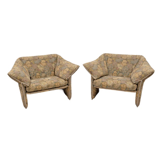 Jacquard Fabric Chairs by Mario Bellini for B&B Italia, 1970, Set of 2 For Sale