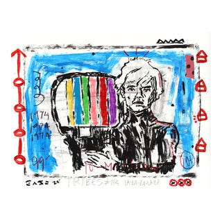 Pop, Interrupted - Colorful Figurative Andy Warhol Pop Art Painting by Gary John For Sale