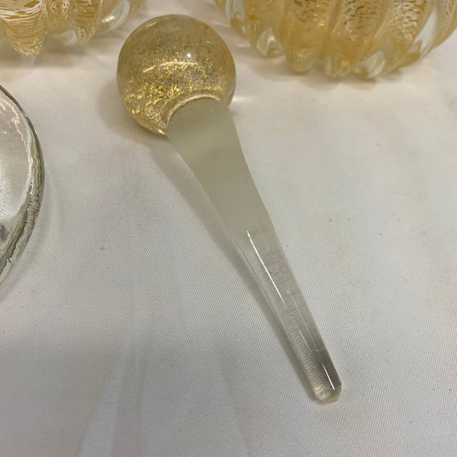 1950s Mid-Century Modern Barovier & Toso Murano Glass Gold Dust Vanity Set - 2 Pieces For Sale In Chicago - Image 6 of 10