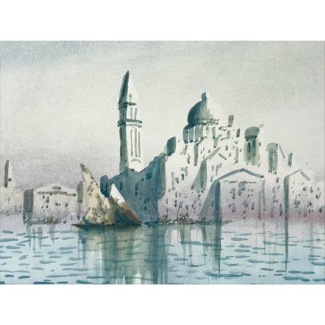 Antique Original Watercolor Grand Canal Venice Italy by Anton Puriya For Sale - Image 4 of 9