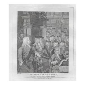 19th Century William Hogarth House of Commons Engraving
