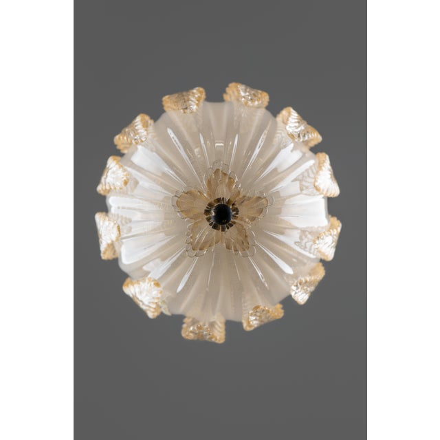 Elegant vintage beige murano glass lantern attributed to seguso vetri d'arte. A rare chandelier, an exquisite vintage...