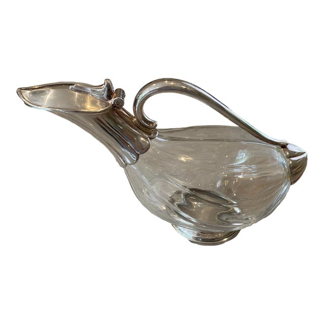 Silver-Plated French Wine Decanter For Sale