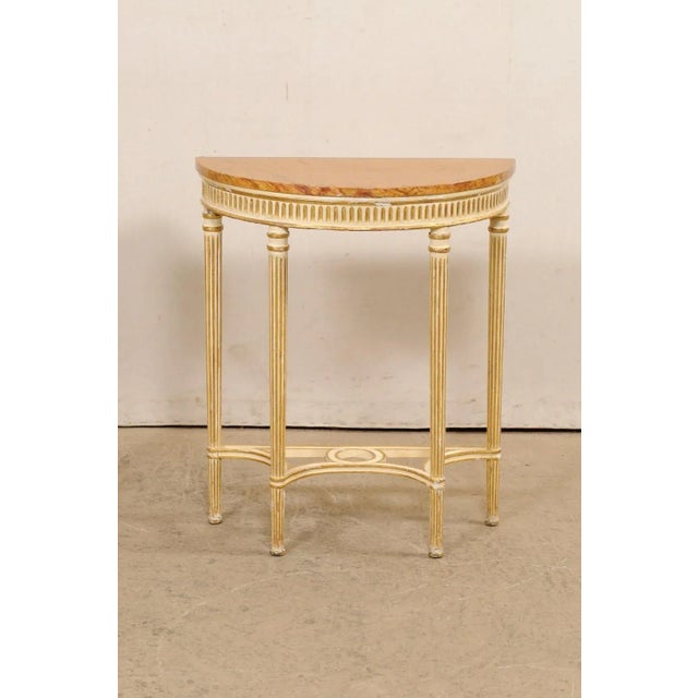 Early 20th Century Italian Pair Antique Petite-Size Demi-Lunes For Sale - Image 11 of 11