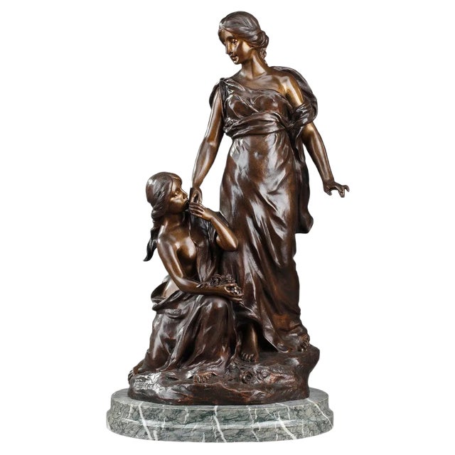 Sylvain Kinsburger, Young Women with Flowers, Sculpture For Sale