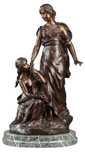 Sylvain Kinsburger, Young Women with Flowers, Sculpture
